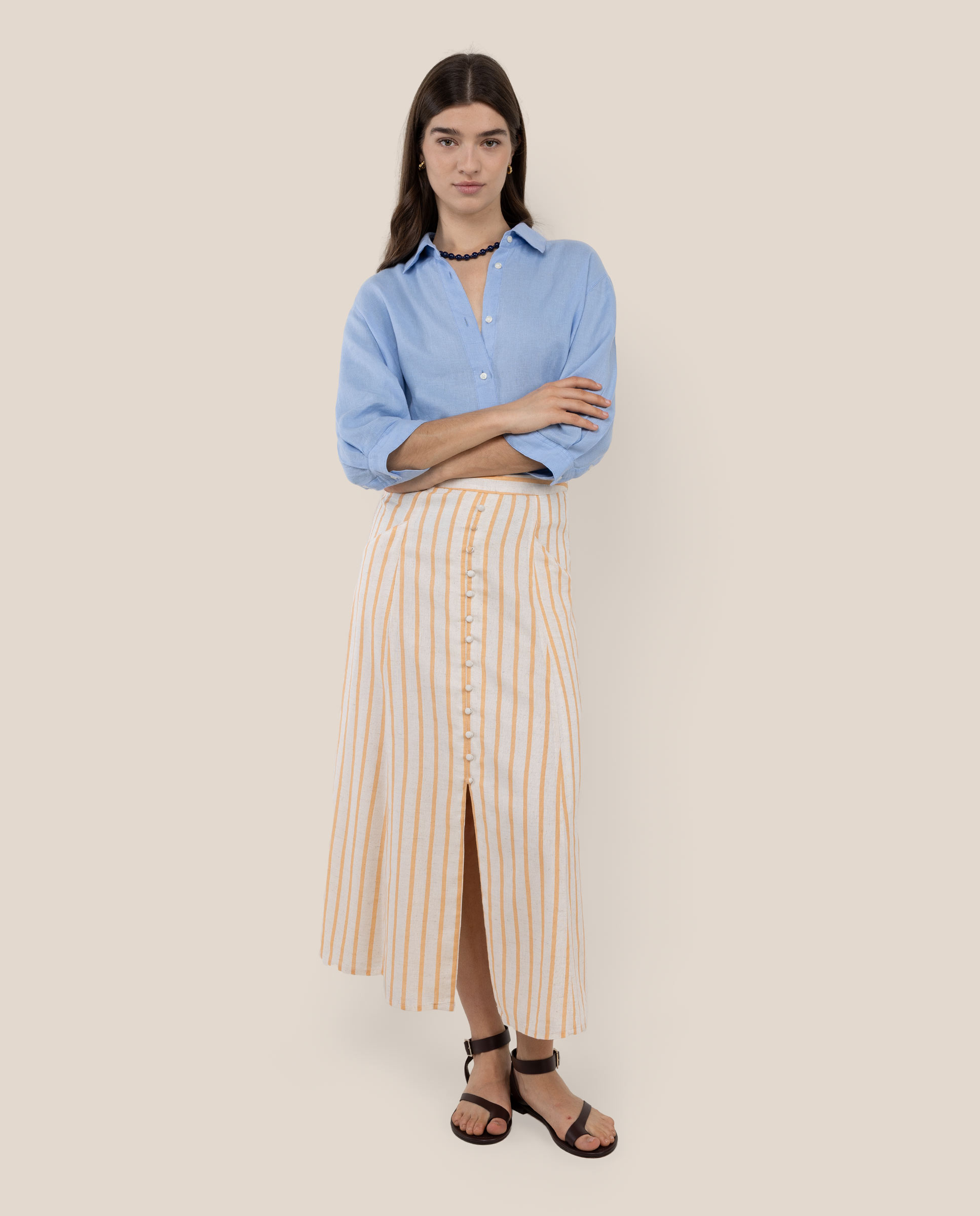 Saia listrada amarela Camille