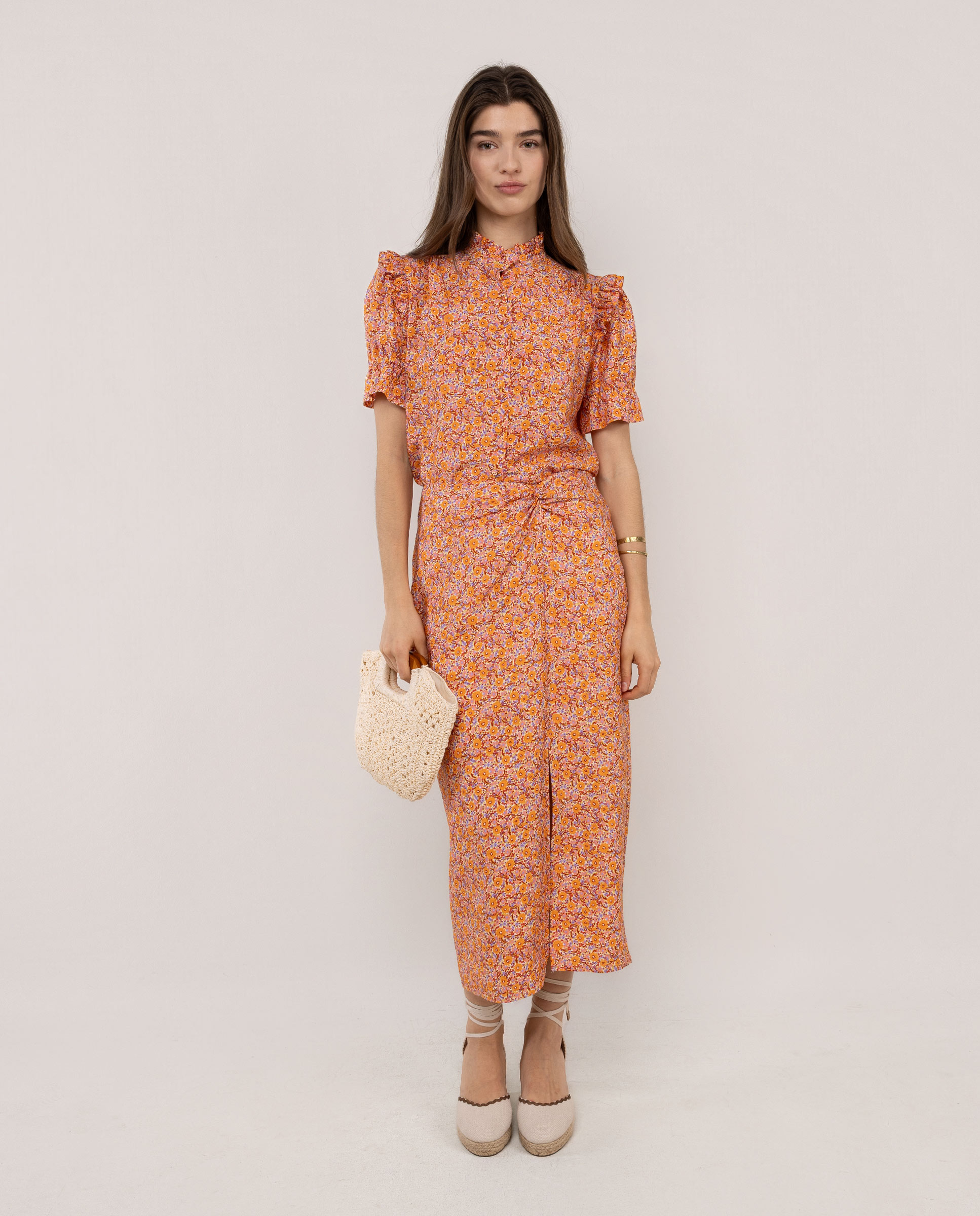 Falda Adeline Estampado Naranja