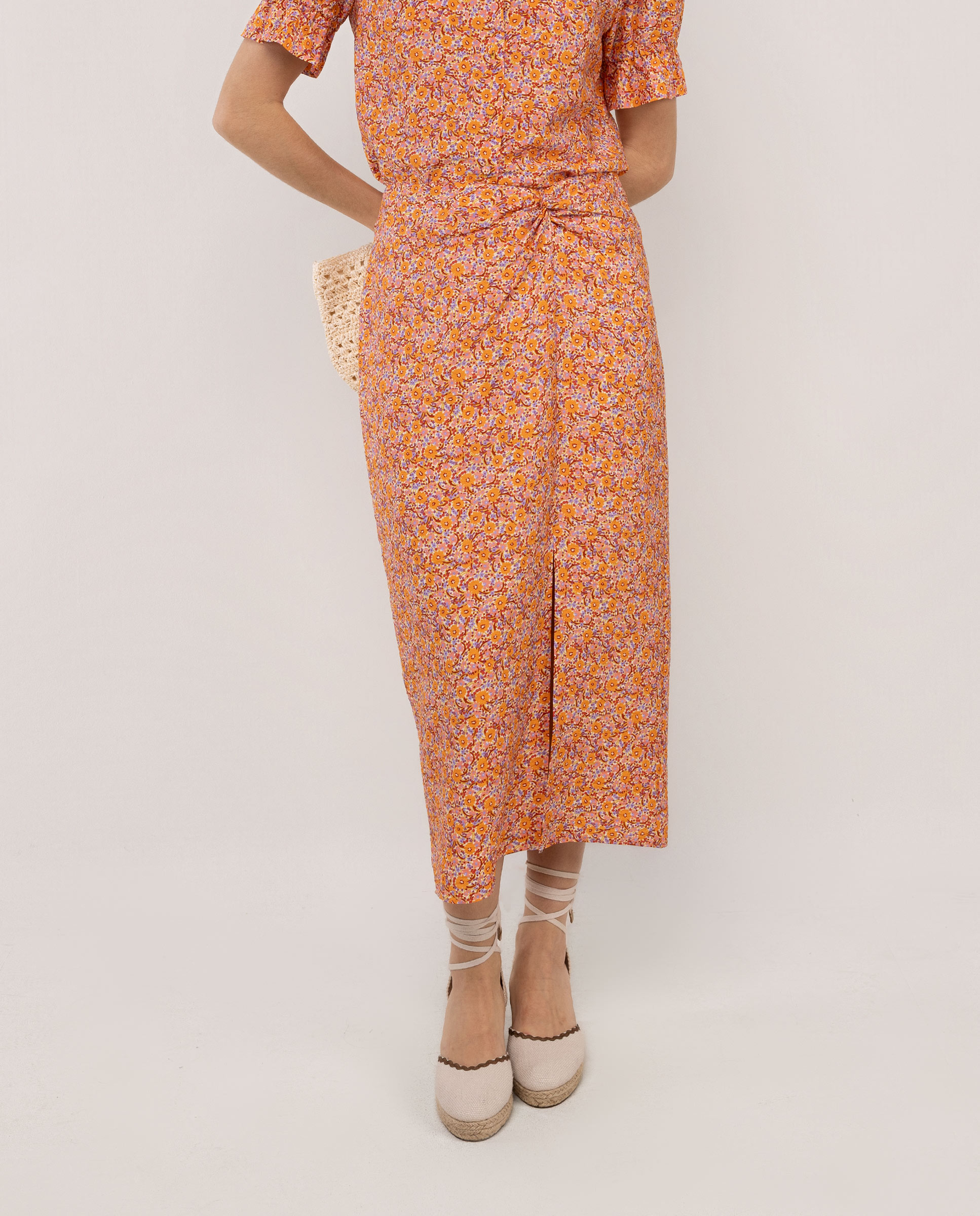 Falda Adeline Estampado Naranja