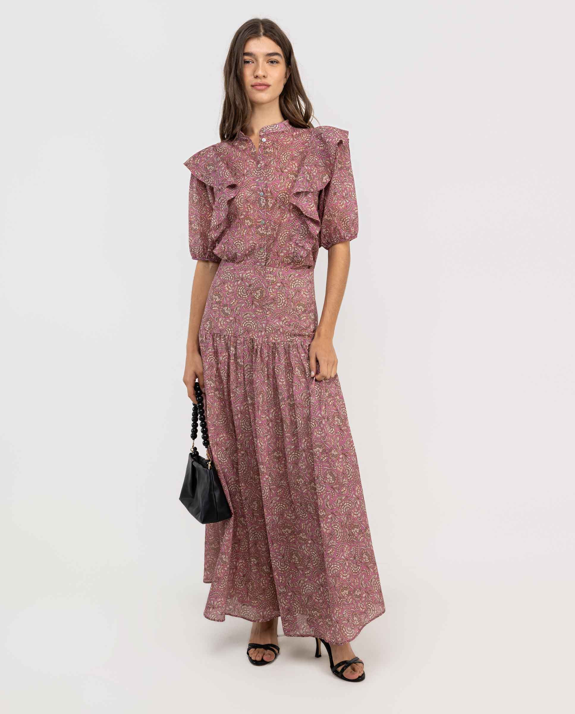 Navy Skirt W Box Pleats