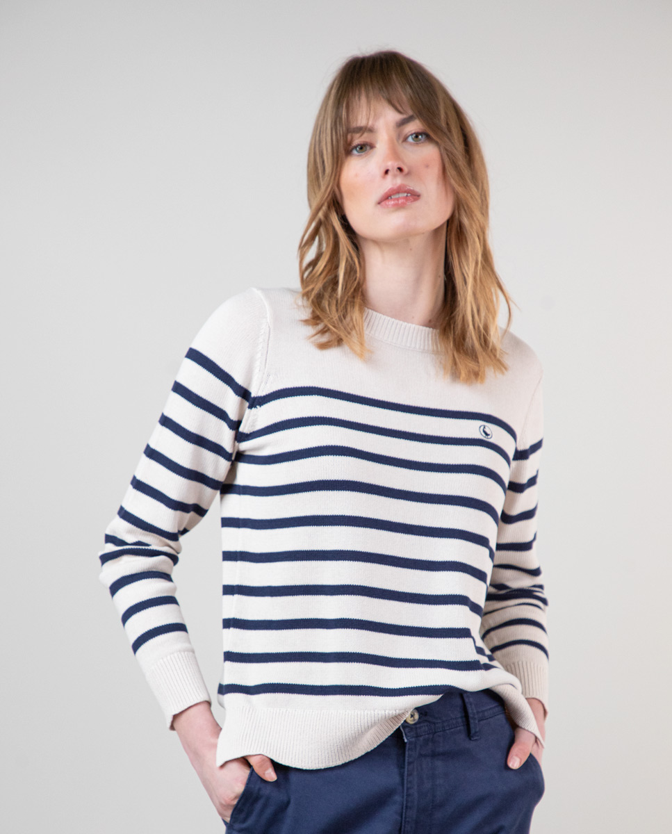 Pull Marinière Écru