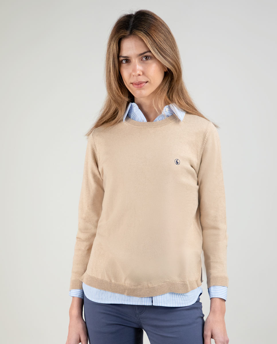 Jersey Cuello Redondo Camel