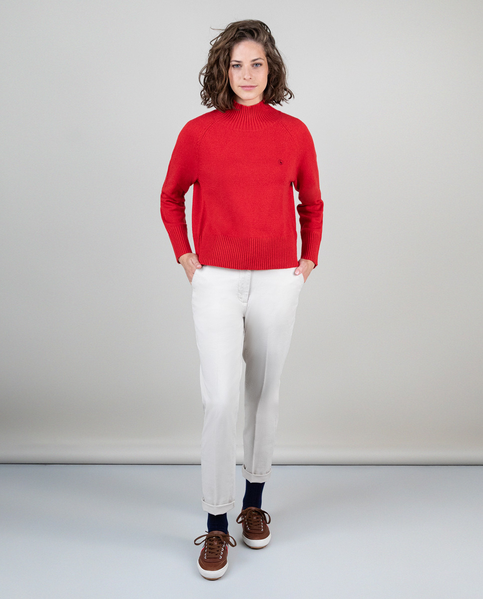 Pull Mérinos Rouge