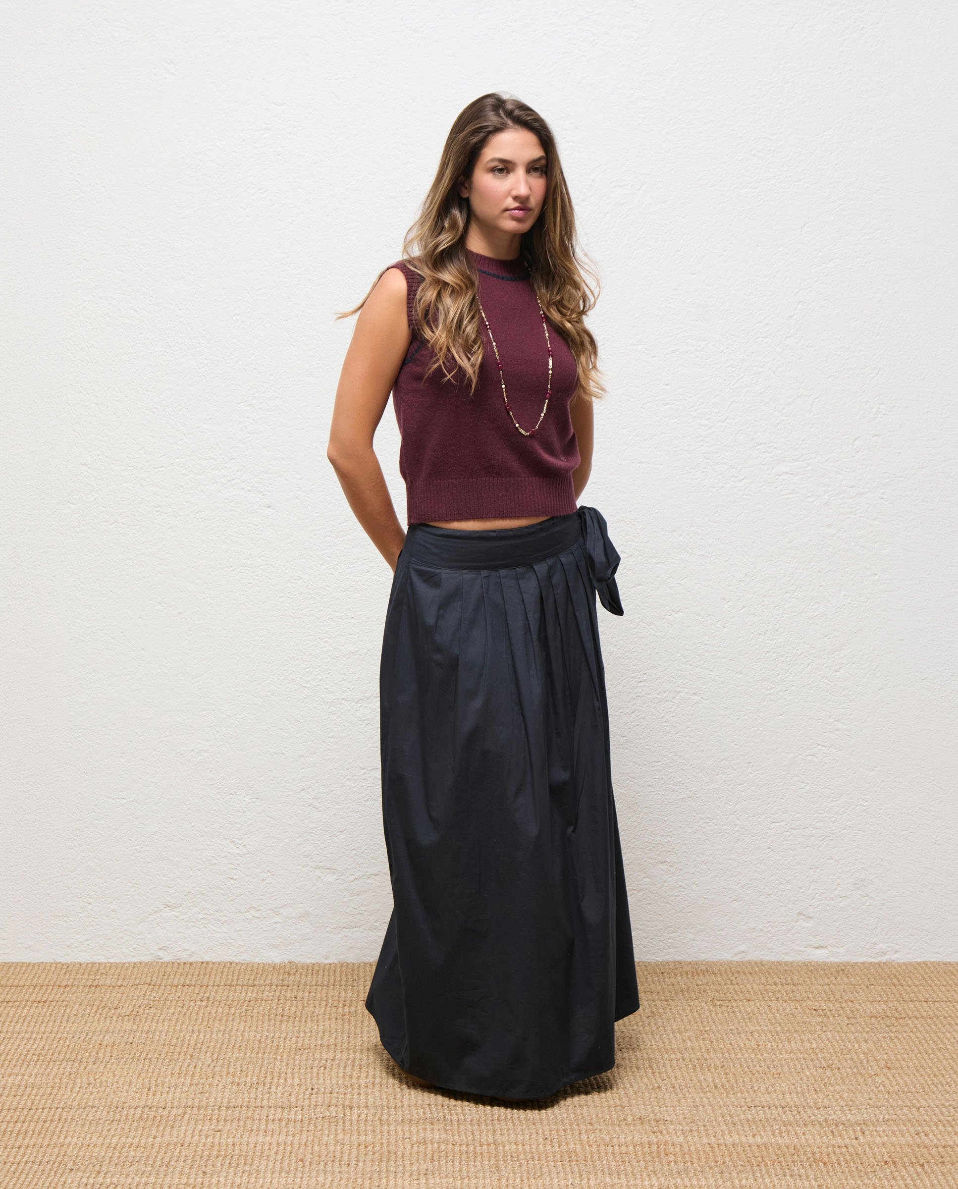 Gilet contrastant bordeaux Bailey