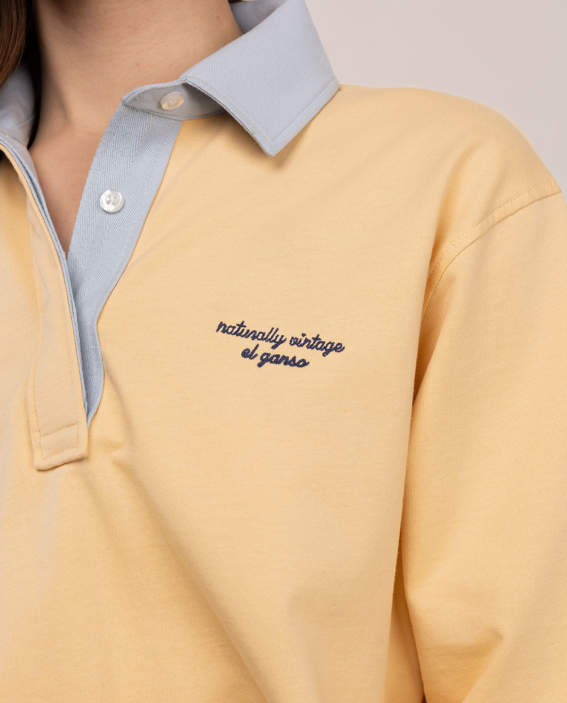 Sudadera Abby Cuello Polo Amarillo