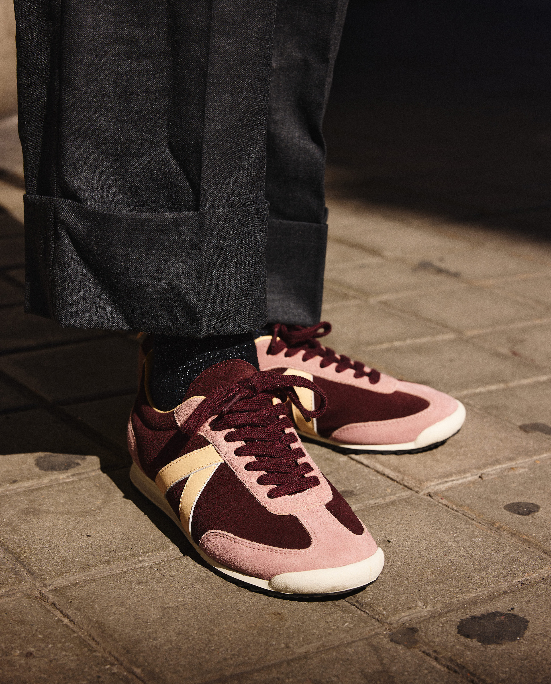 Zapatilla Bowling Piel Granate