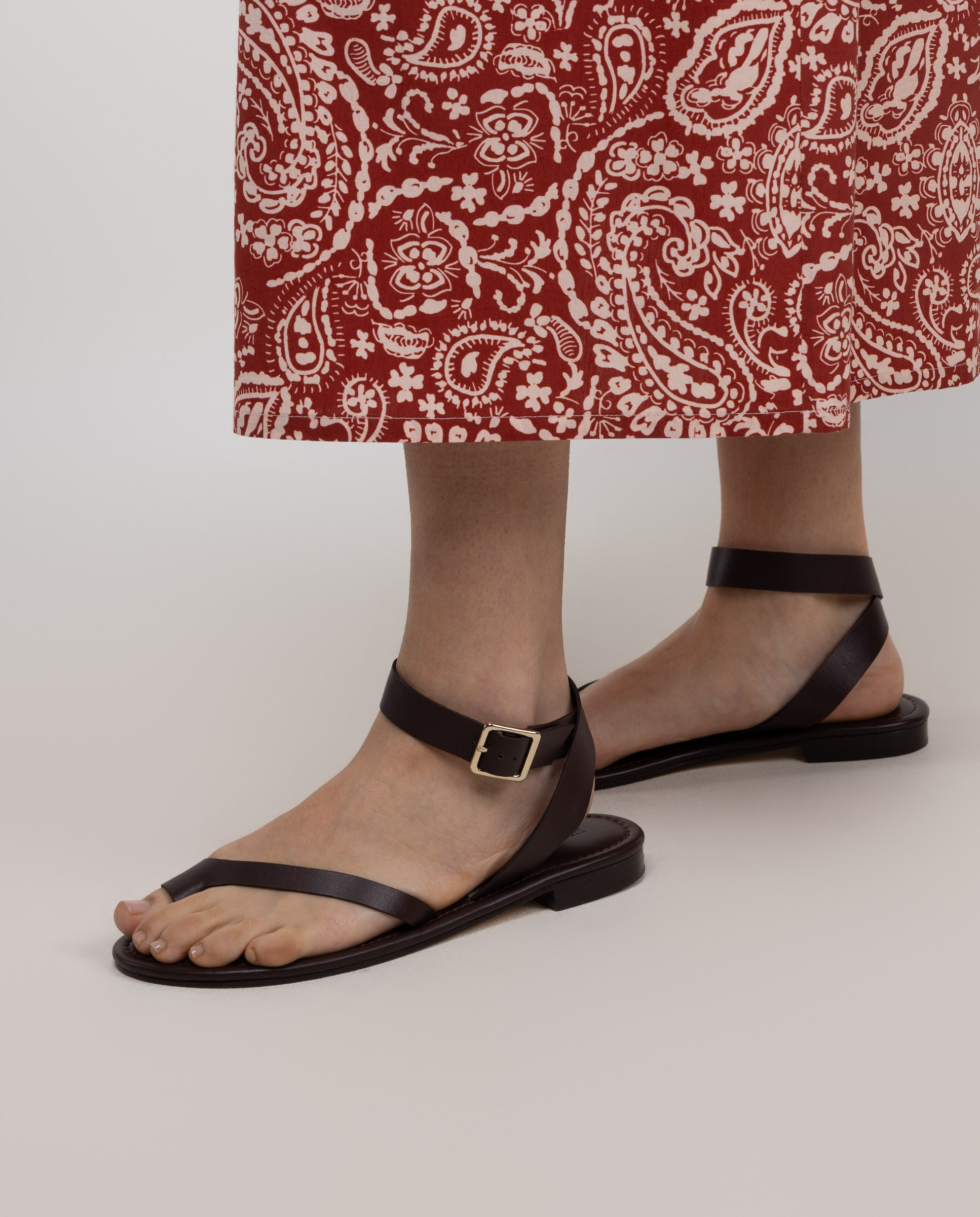 Sandales en cuir Evelyne, bordeaux