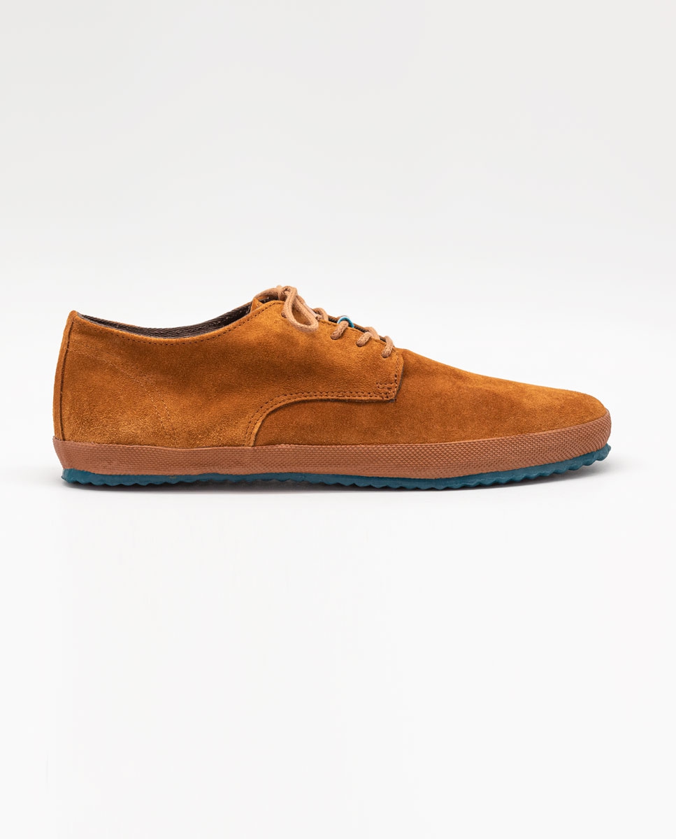 Chaussure Derby semelle gomme daim Camel