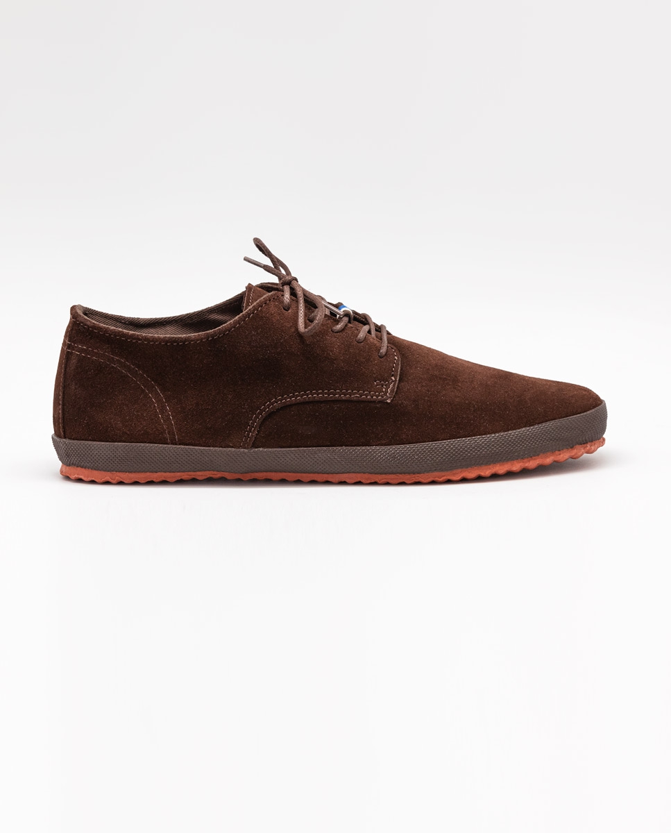 Brown Suede Gum-Sole Derby Sneaker