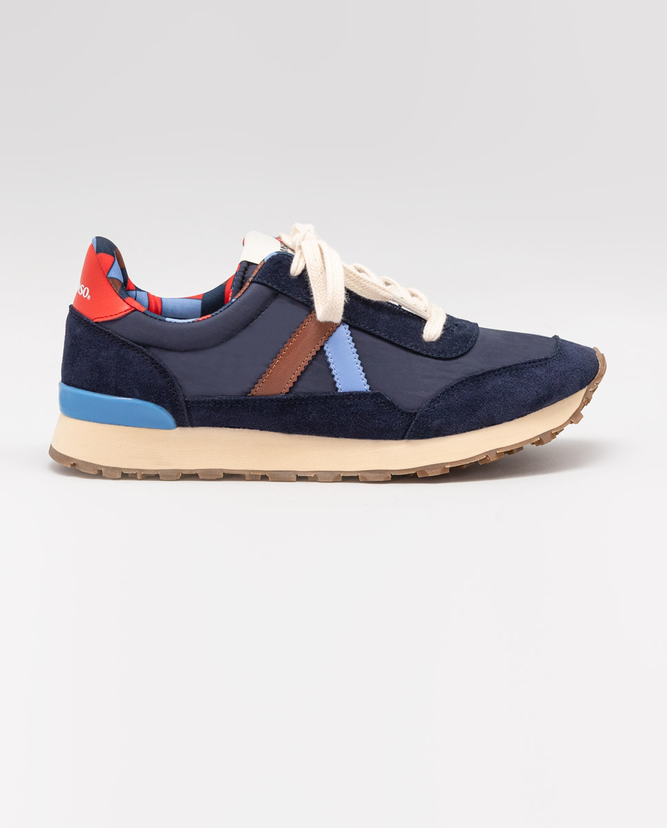 Navy Nylon Track Sneaker