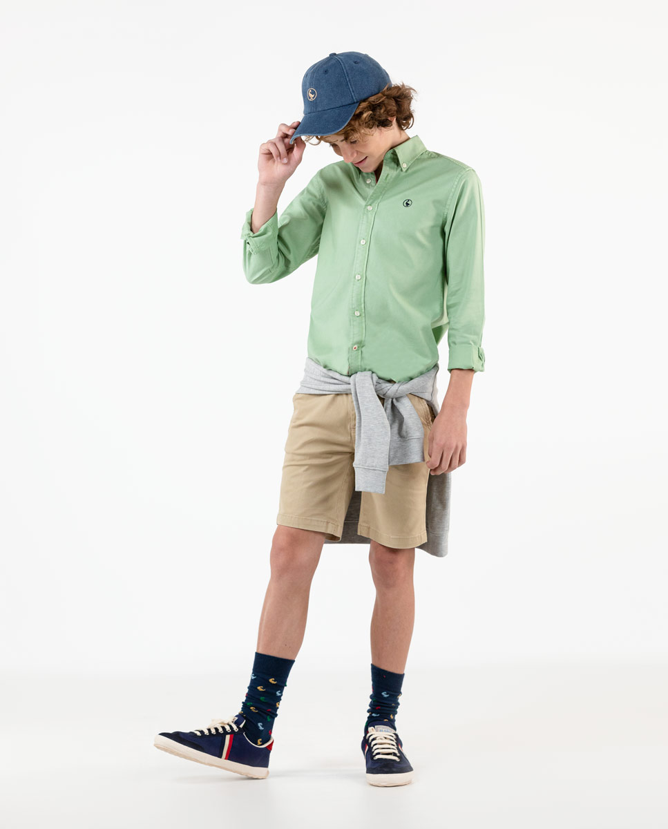 Pistachio Garment Dyed Shirt