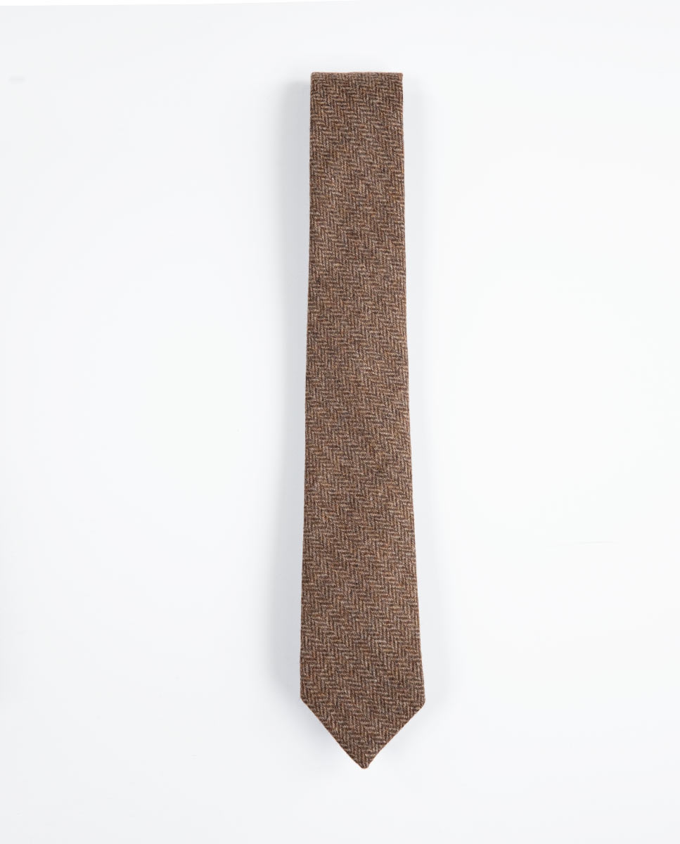Beige Herringbone Tie