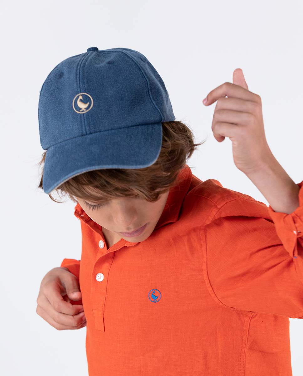 Casquette Toile Délavée Bleue 