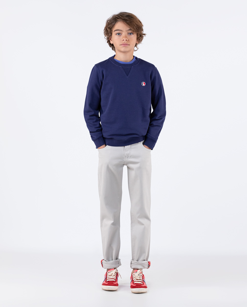 Navy Sweatshirt W Crew Neck