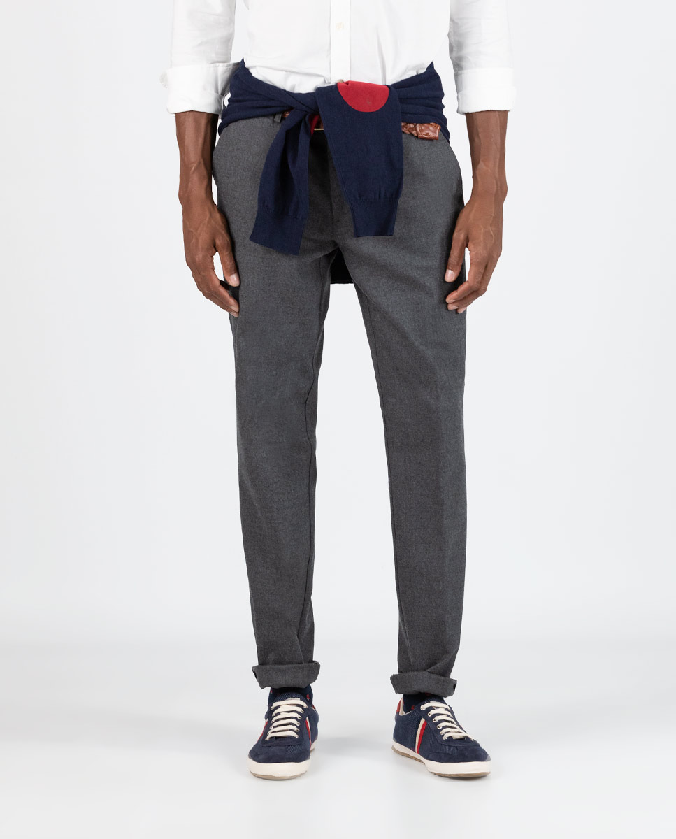 Pantalon Coordonné en Laine Gris