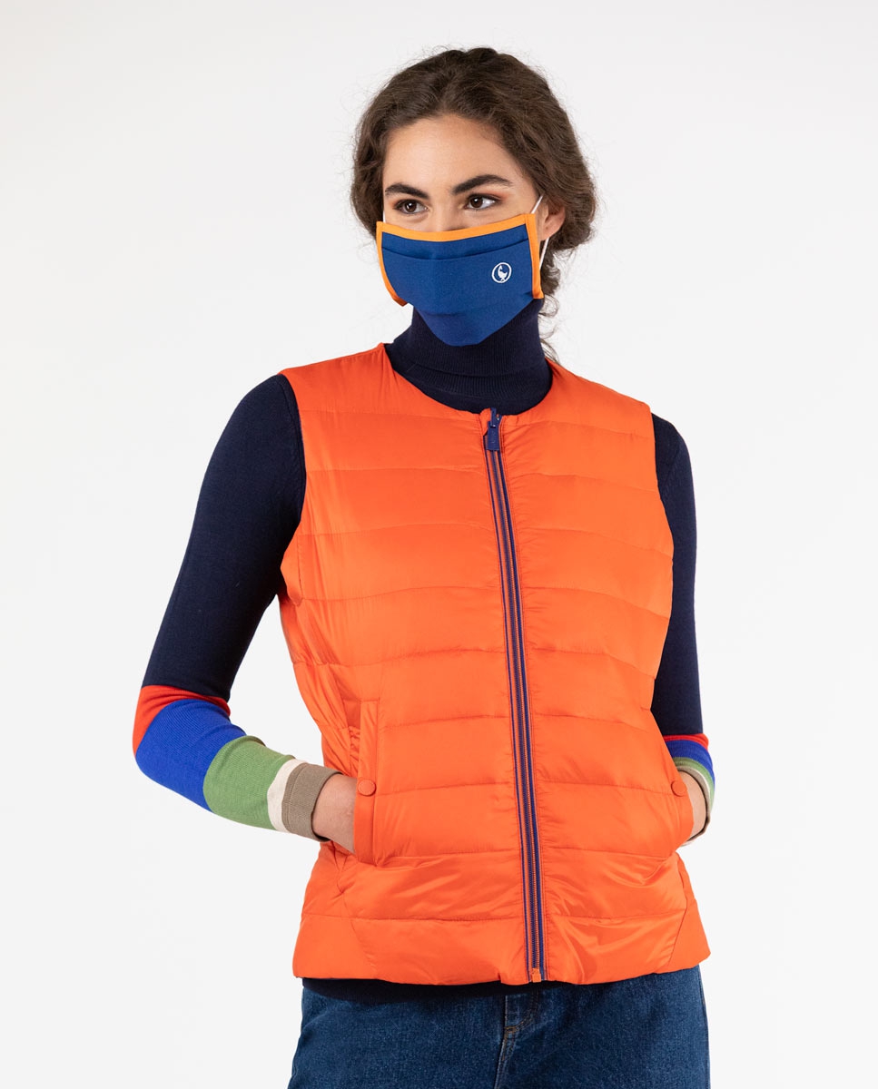 Orange/Ink Blue Reversible Down Vest