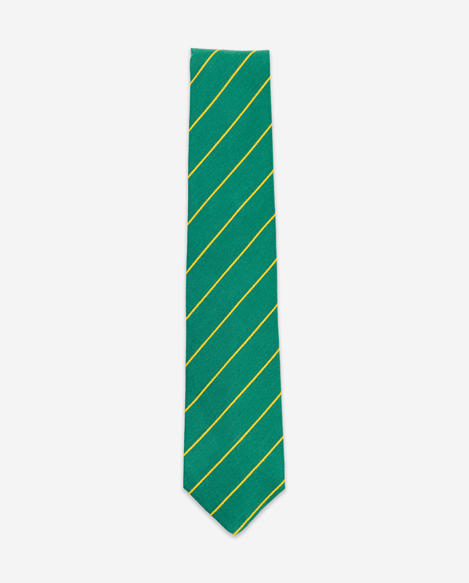 Cravate Rayures Vert Moutarde