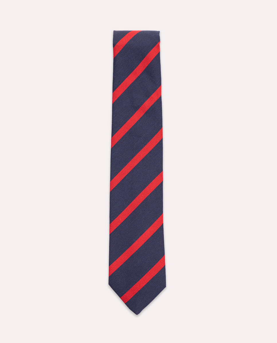 Gravata listrada larga vermelha marinho