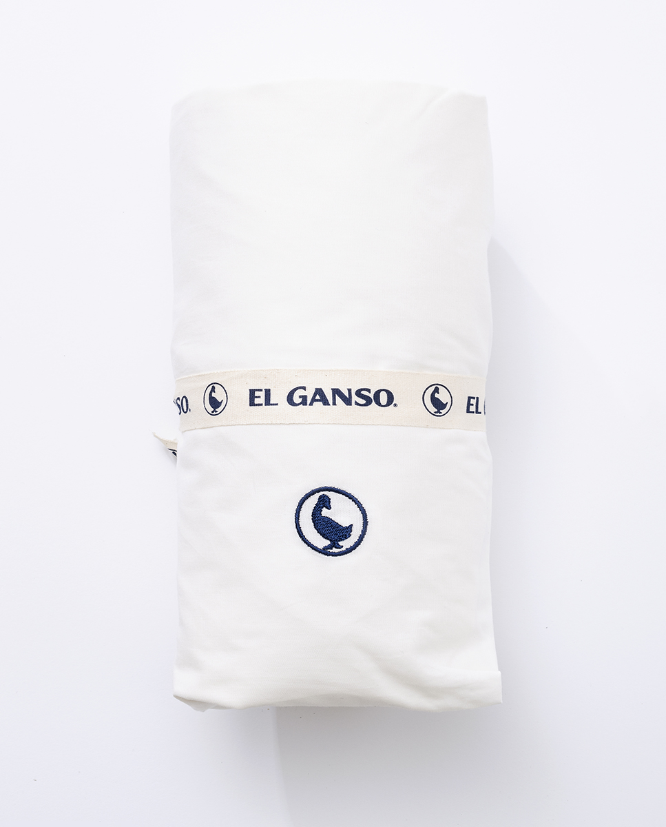 Sábana Bajera 90x200 cm Bajo Sábana 30 cm Logo 180 Hilos Crudo