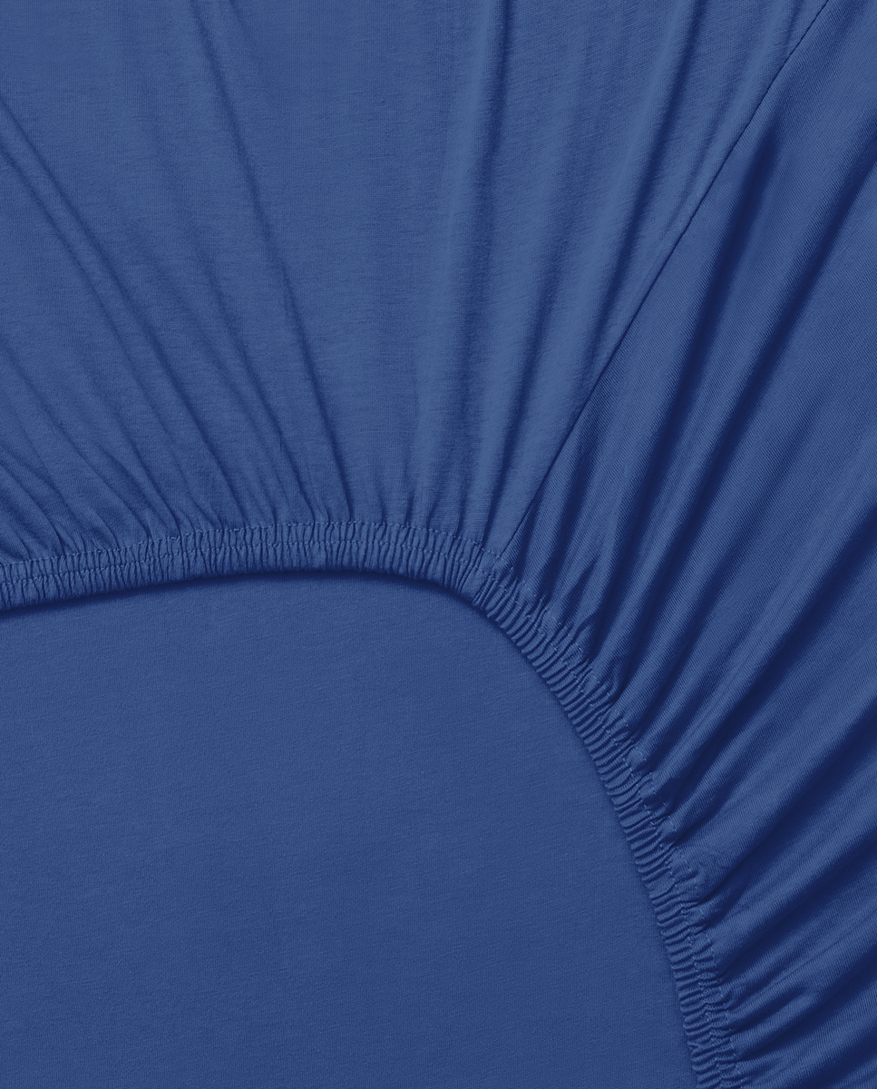 Sábana Bajera 160x200 cm Bajo Sábana 30 cm Logo 180 Hilos Marino