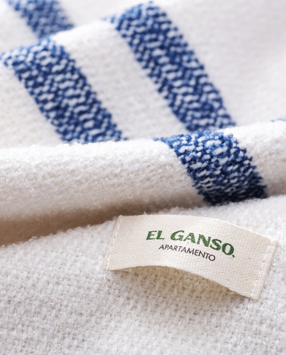 Couverture Tissée 140x190 cm Logo Écru