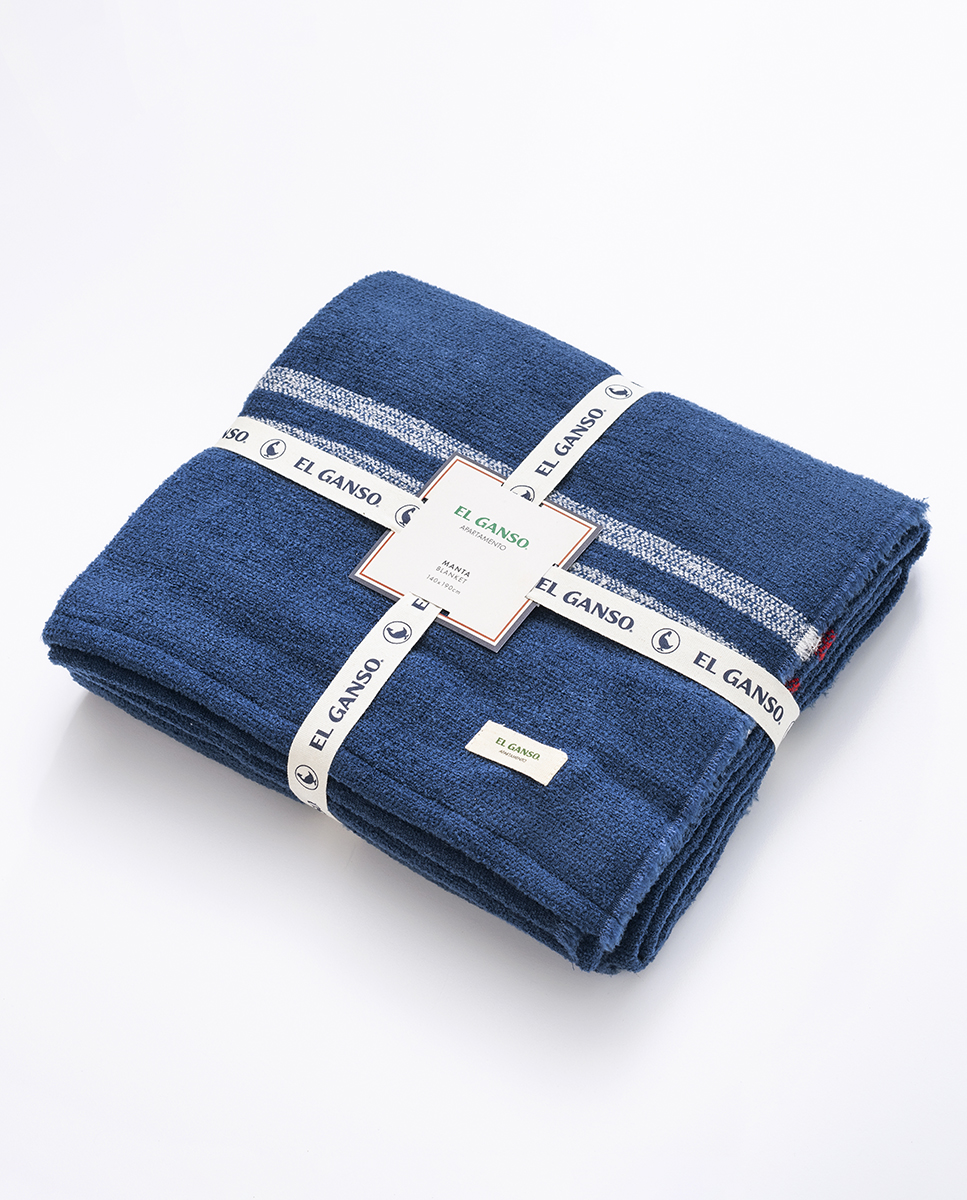 Couverture Tissée 140x190 cm Logo Marine