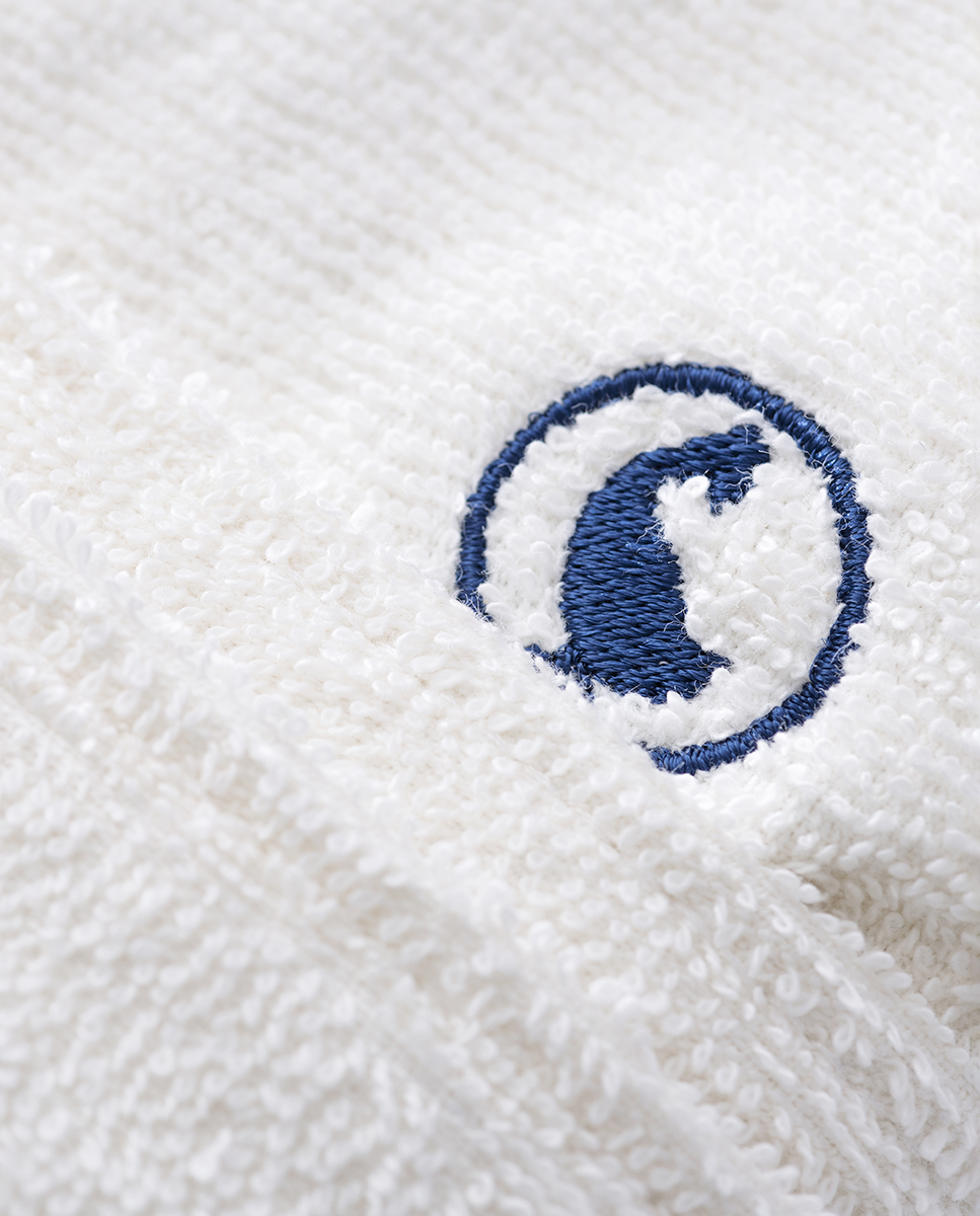 Peignoir De Bain Écru Logo Détails Liseré Tailles L et XL