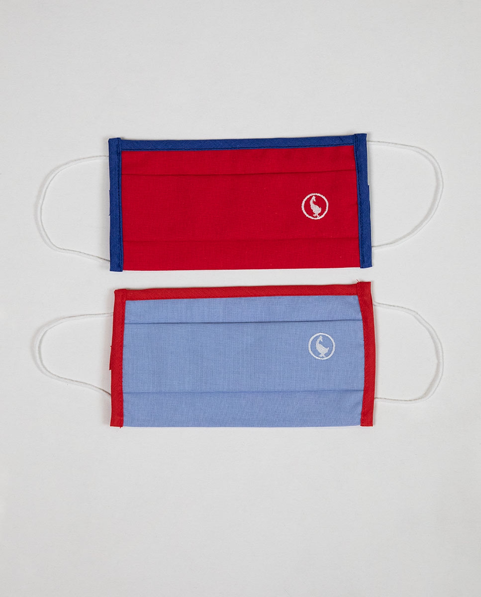 Pack 2 Plain Masks (Light Blue/Red)