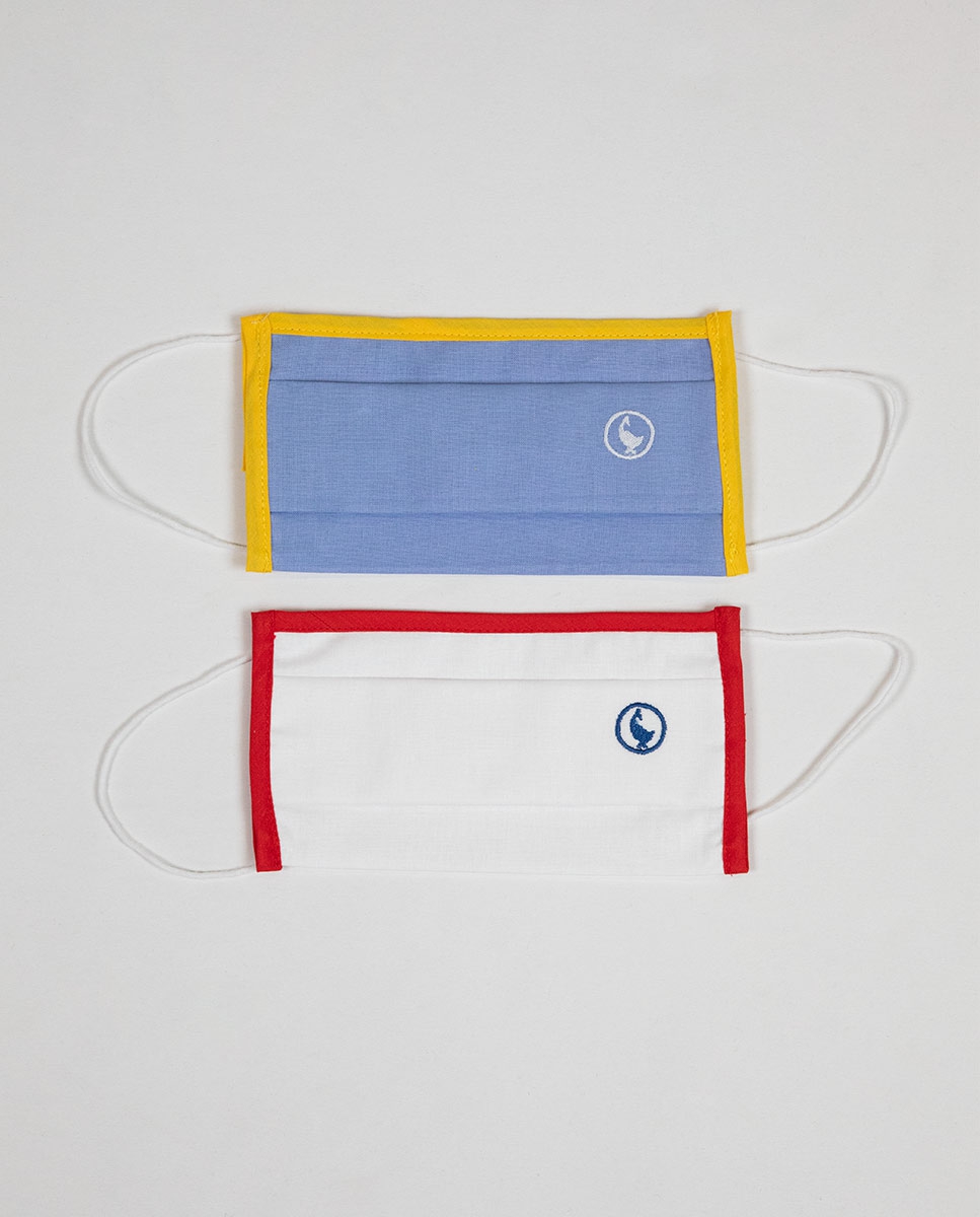 Pack 2 Plain Masks (White/Light Blue)