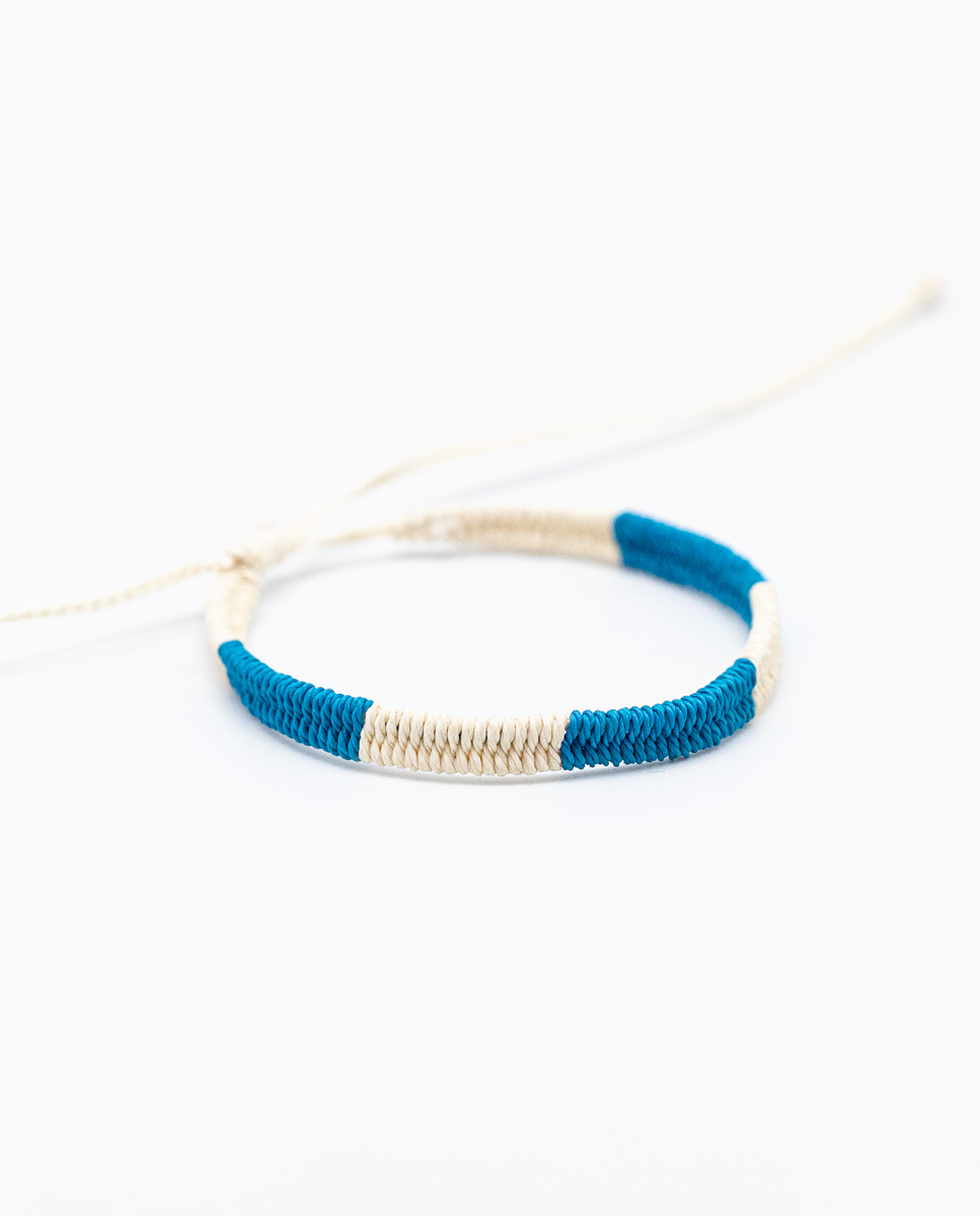Pulsera Bicolor Azul/Crudo