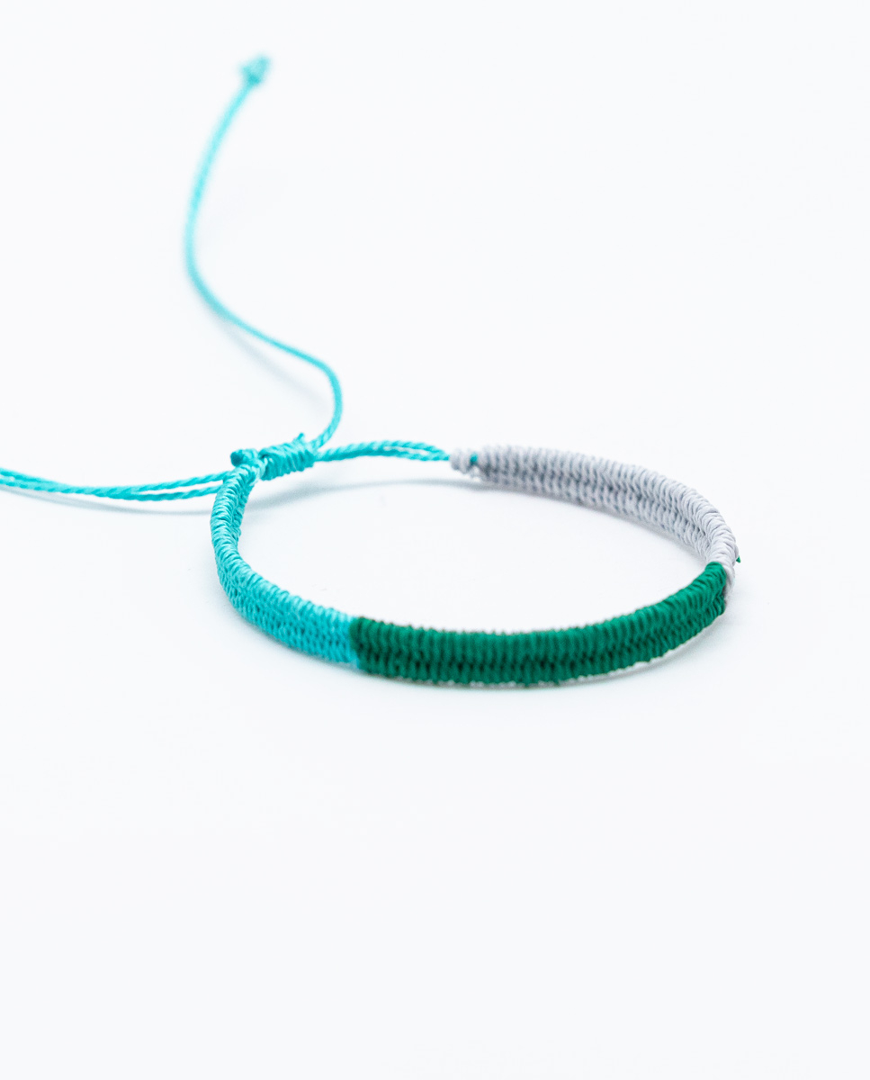 Tricoloured Turquoise/Green/Grey Bracelet
