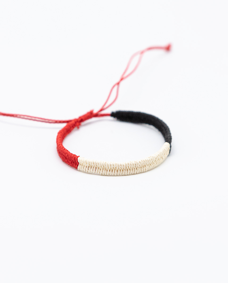 Bracelet Tricolore Rouge / cru / Noir