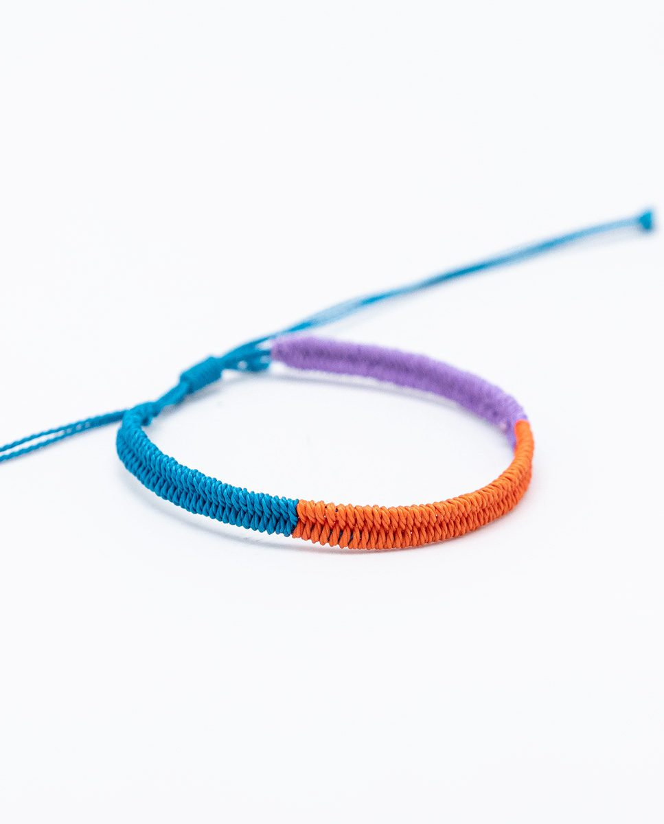Bracelet Tricolore Mauve / Orange / Bleu