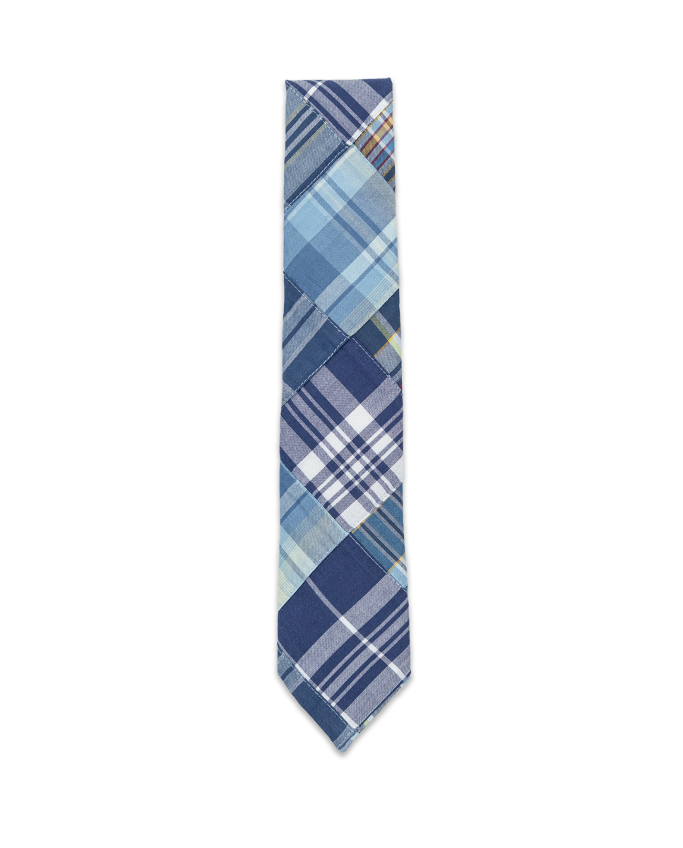 Corbata Patchwork Madras Azul