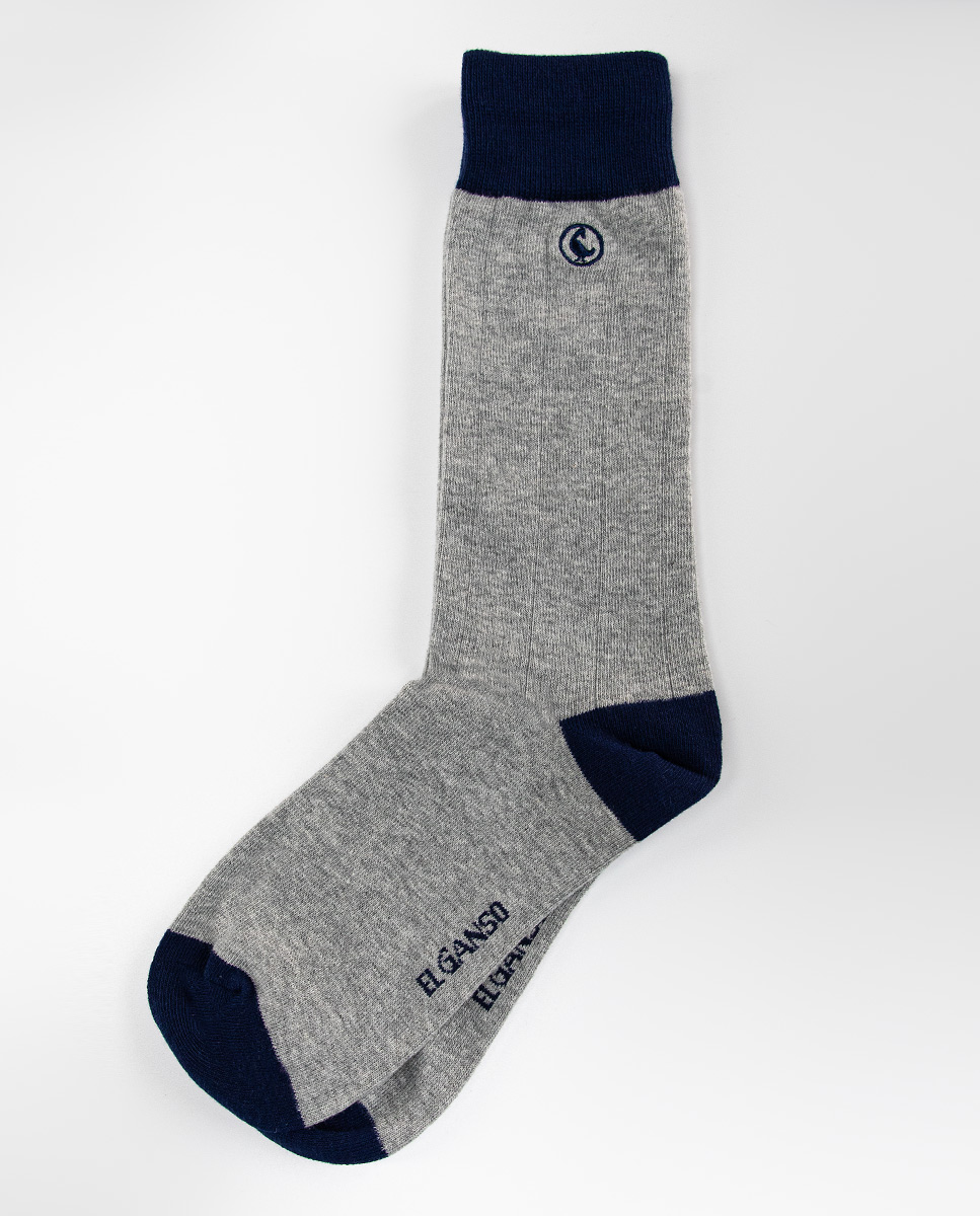 Mottled Grey Cotton Socks