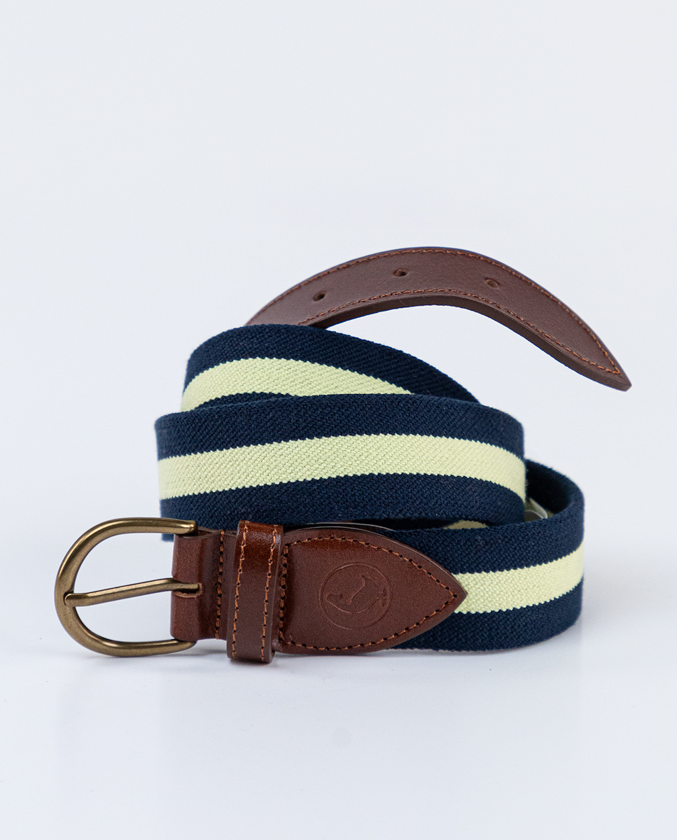 Ceinture Élastique Rayures Marine-Jaune