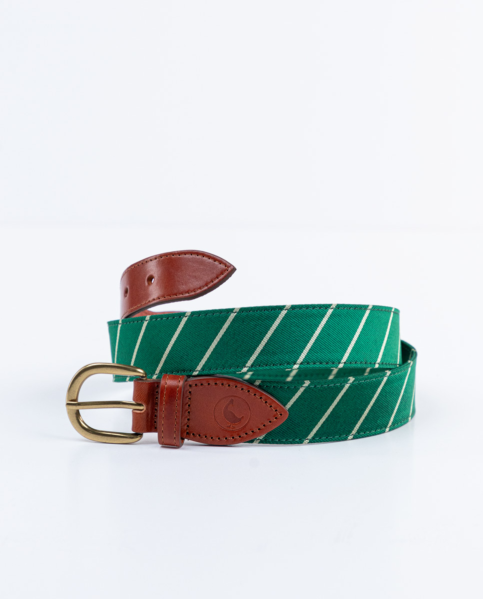 Green Tie Stripe Belt