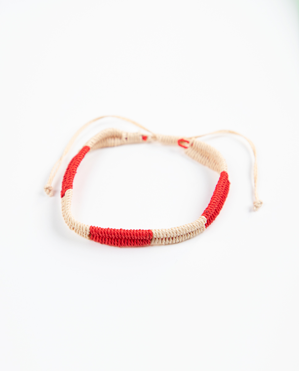 Pulsera Bicolor Rojo Crudo