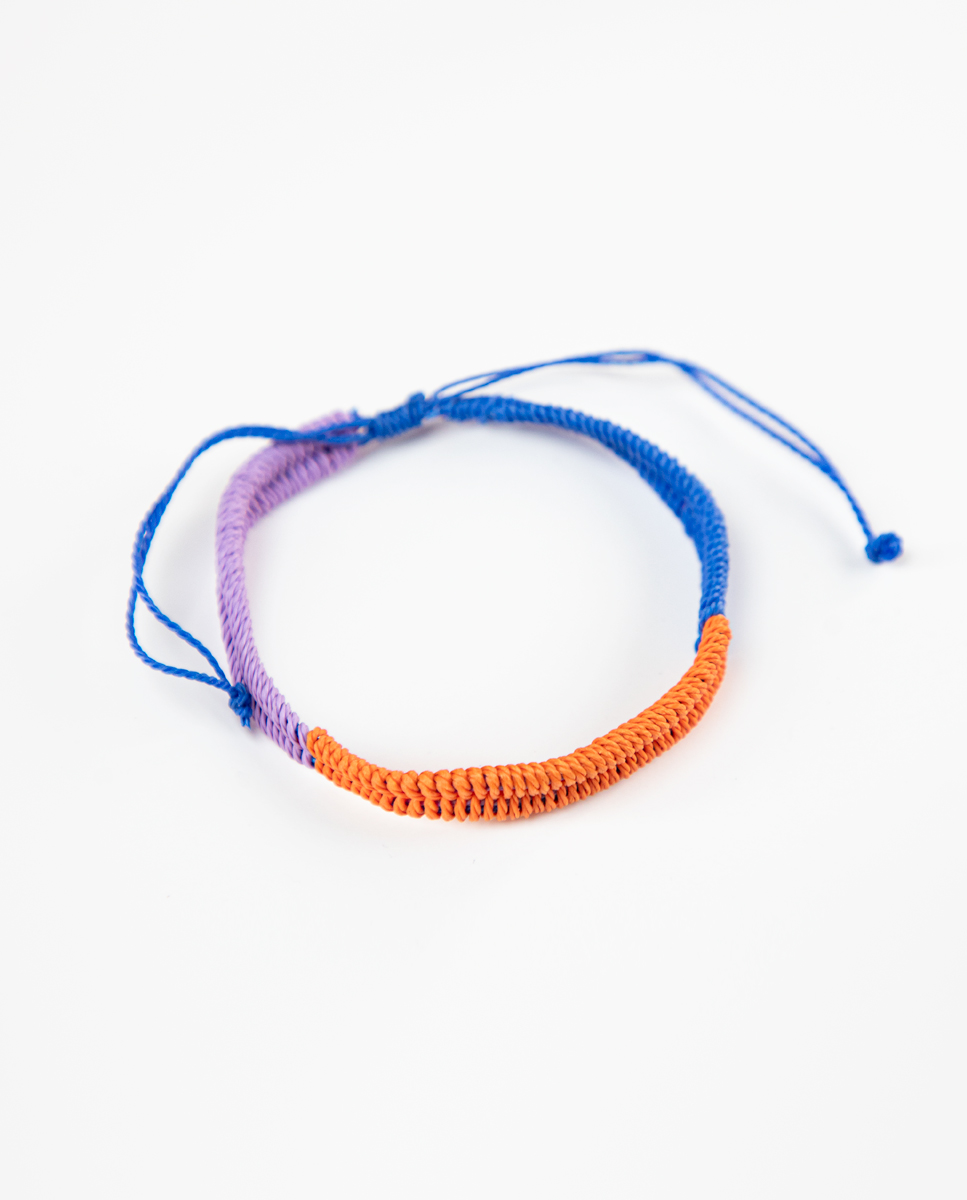 Pulsera Tricolor Malva Naranja Azul