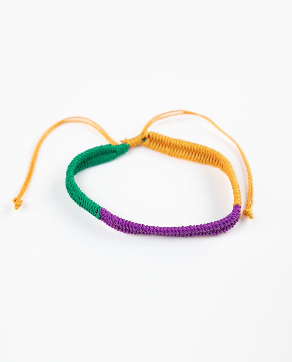 Pulsera Tricolor Mostaza Morado Verde