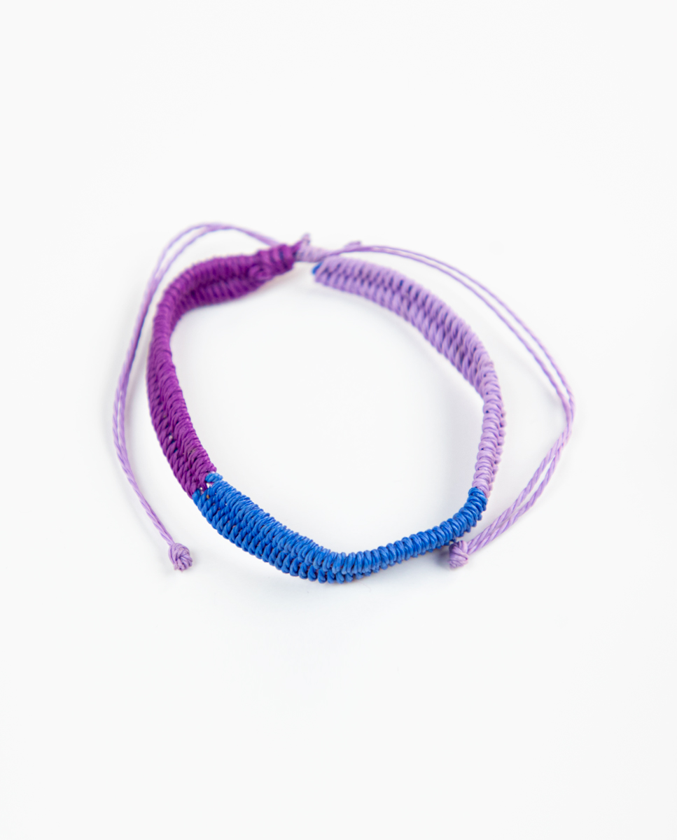 Pulsera Tricolor Morado Azul Malva