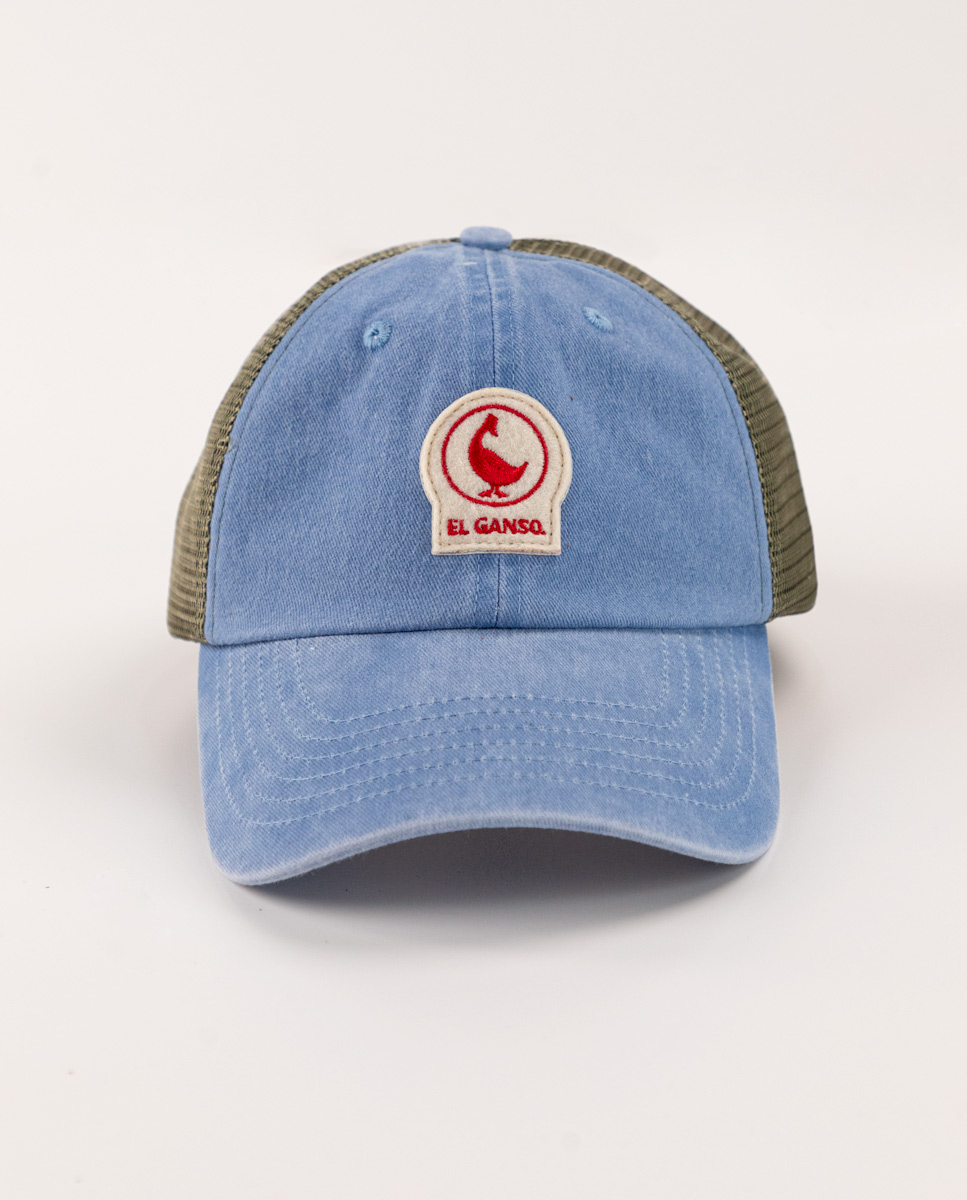 Boné Trucker de Algodão Lavado Azul