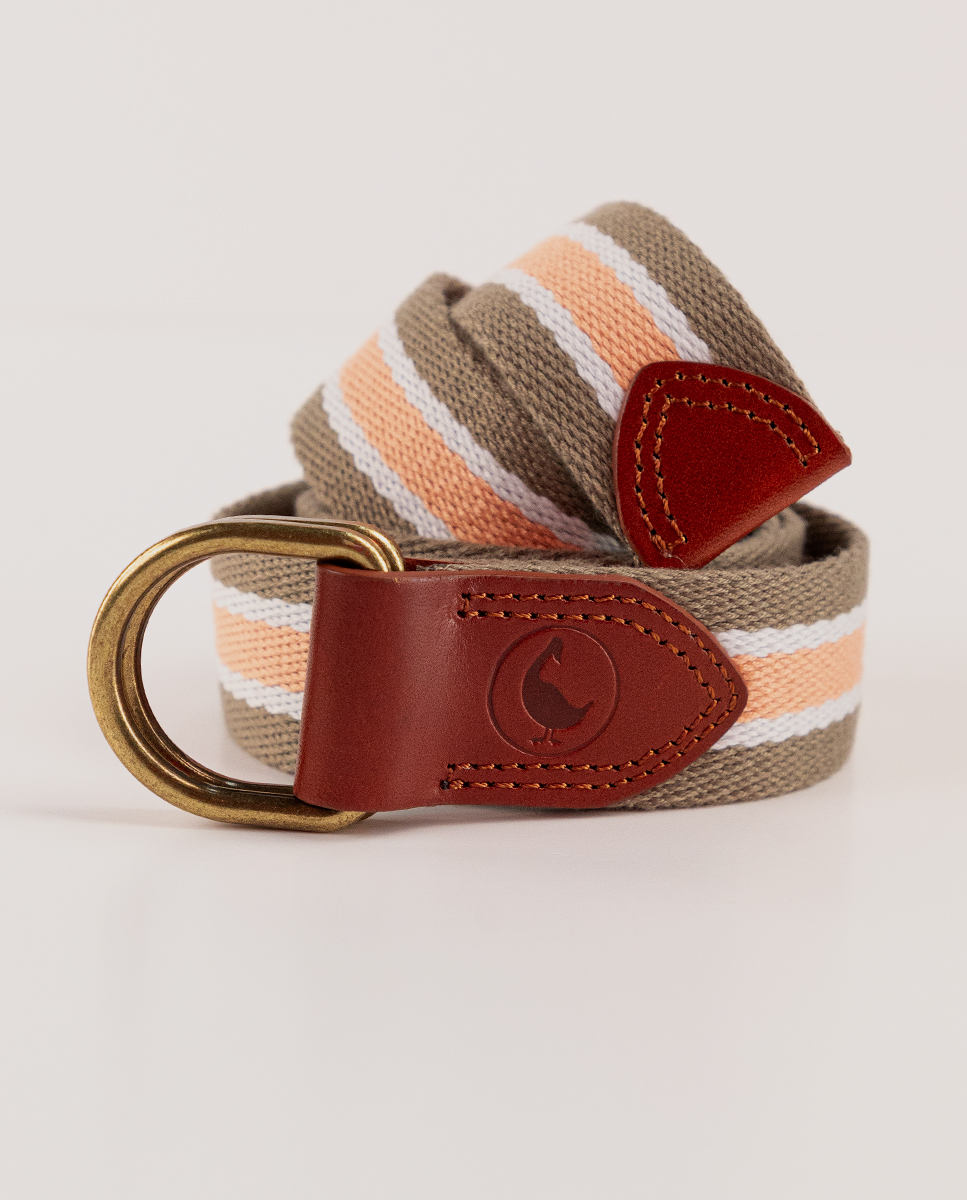 Ceinture Verte Rayures Orange