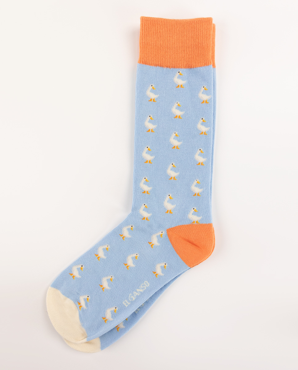 Meia de algodão Blue Geese
