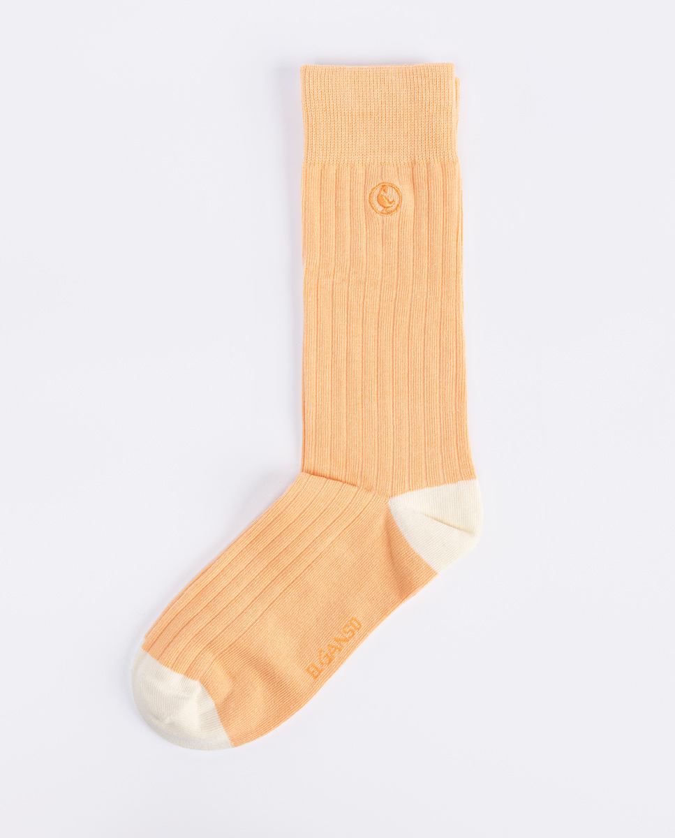 Calcetín Algodón Canalé Naranja
