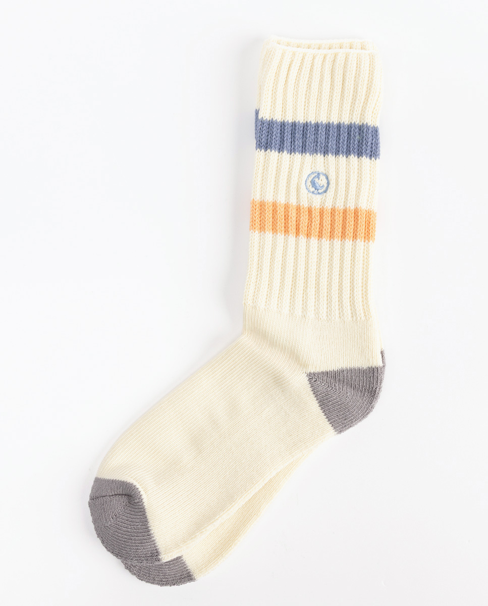 Retro Raw Blue Cotton Socke
