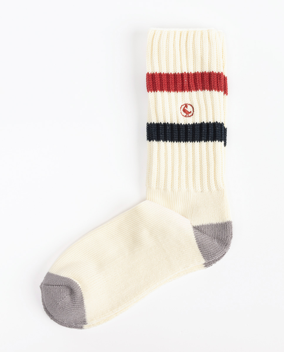 Retro-Socke aus Rohbaumwolle, Rot