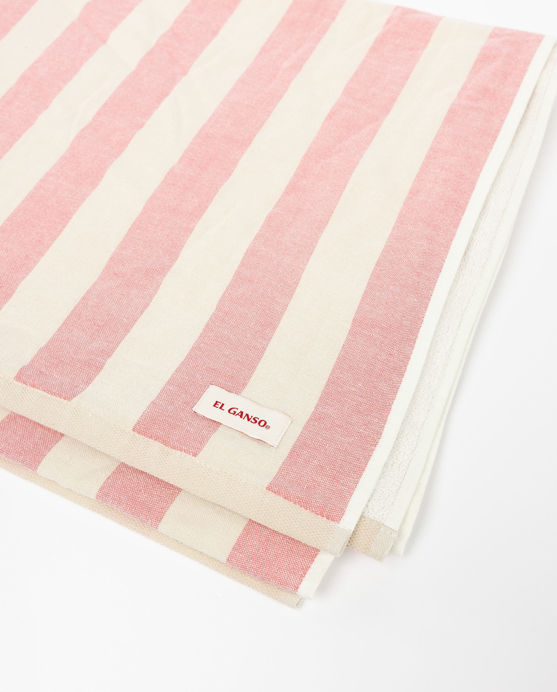 Toalla Rayas Rojo Crudo