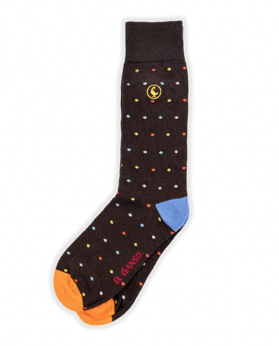 Calcetín Puntadas Marrón