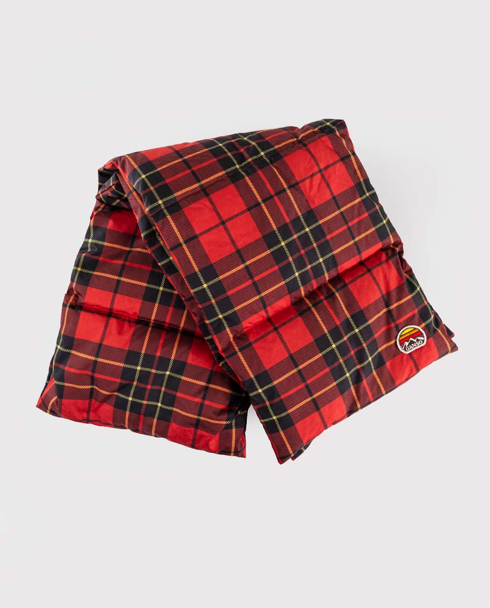 Red Check Hiking Quilted Nylon Scarf